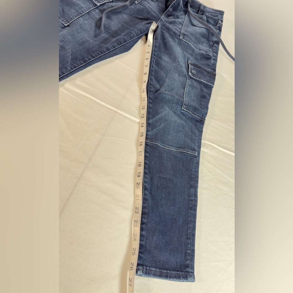 American Eagle Hi-rise jeggings Cargo Denim Pants w!Utility Pockets so 14 short - Picture 7 of 7